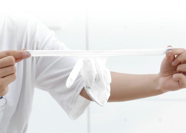 Professional Disposable Plastic Gloves 3 Mil Thickness Natural White
