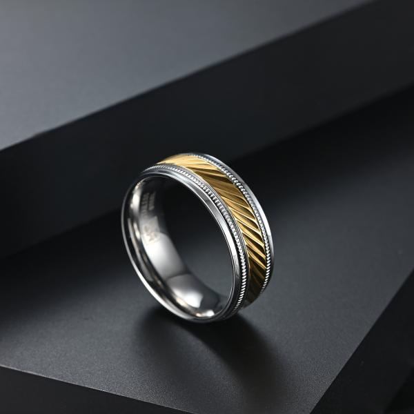 Hombres de moda anillo de espejo de acero inoxidable simple dorado anillos brillantes de acero inoxidable