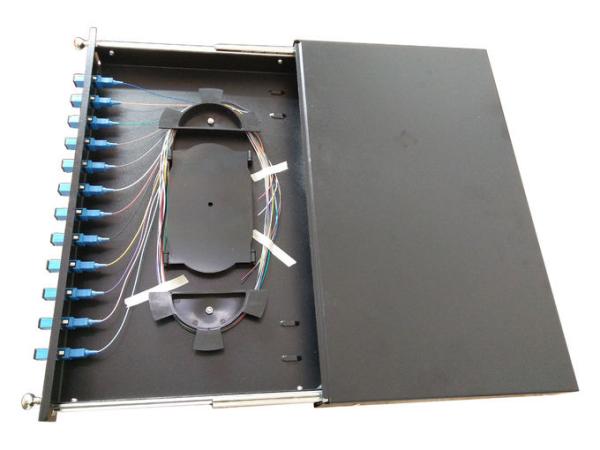 FTTB Network 1U Terminal Optical Fiber Cable 12cores Rack Mounted