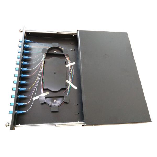 FTTB 96f Optical Fiber Cable Terminal Black Cold Roll Steel 1U