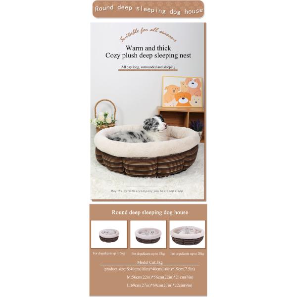 Pet Sofa Sustainable Linen Type Cloth Sleeping Nest for Warm and Cozy Winter Nights