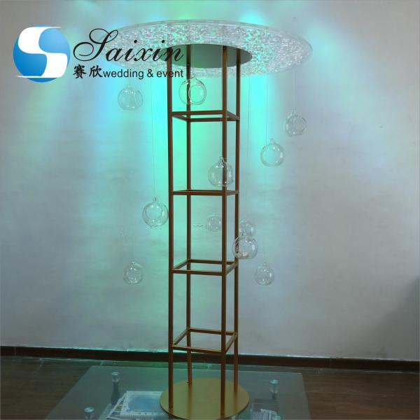 Акриловый цветочный стенд свадебные резные работы серебряный дисплей с висящим шаром террариум