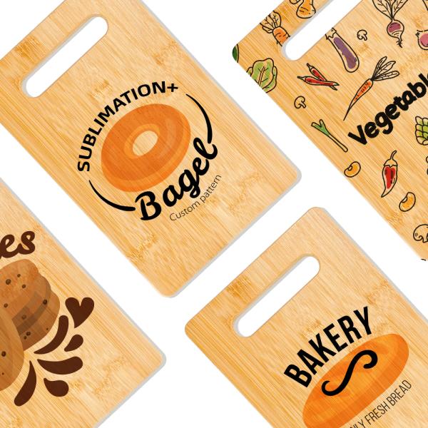 Sublimation Wood Cutting Board Blank Custom Logo Organic Bamboo Kitchen With Handle Rectangle Chopping Board