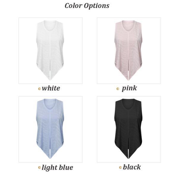 Jacquard Bandage Ladies Yoga Tops Sweat Wicking Fitness Sleeveless Short Tank Top