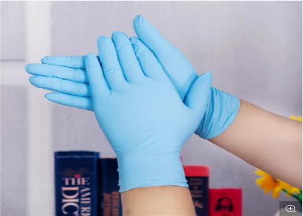 Colored Plastic Medical Grade Disposable Gloves Uniform Thickness Powder Free Nitrile Gloves