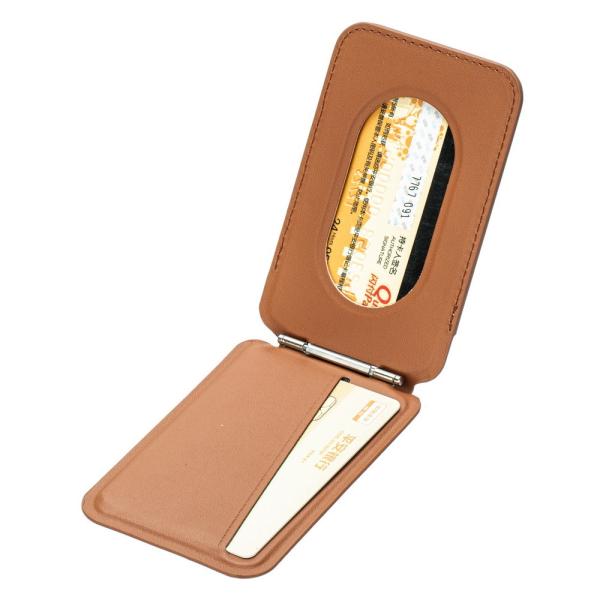 Real Leather Mag Safe Wallets Customized Leather Cell Phone Card Holder Embossed Logo