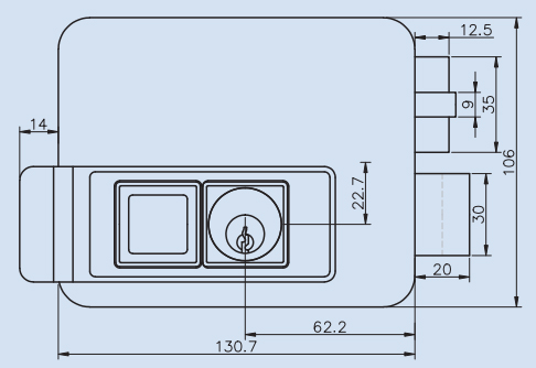 Rim Door Lock Residential Doors Rim Cylinder Lock for Surface Mounting Electronic Control