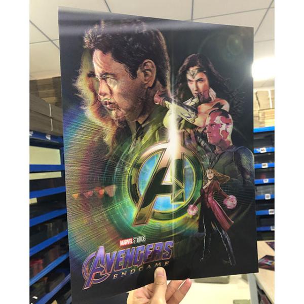 0.6mm PET 3D Lenticular Poster Marvel Avengers Flip Moving Pictures For Home Decoration