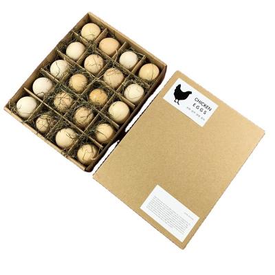 Empty 20 Reusable Egg Paper Box Cartons Container Brown Cardboard Paper Custom Printed
