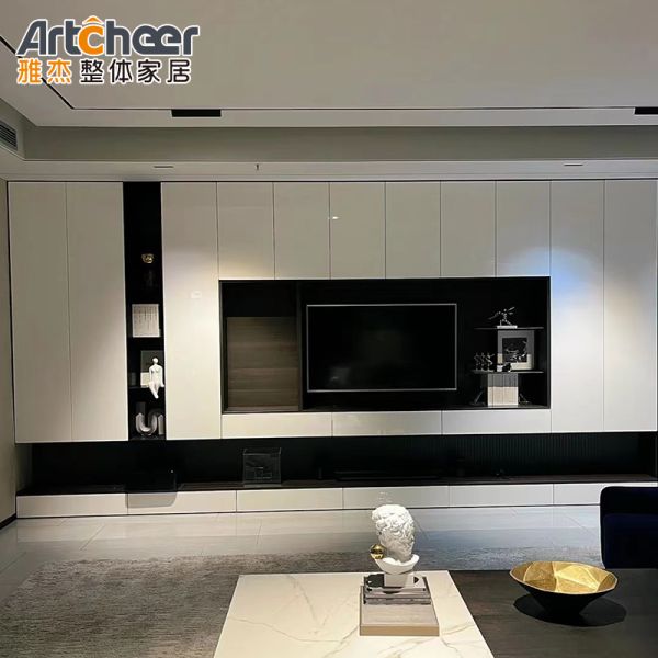 Contemporary TV Cabinet with Laminated Finish and Customized Size for Modern Living Rooms