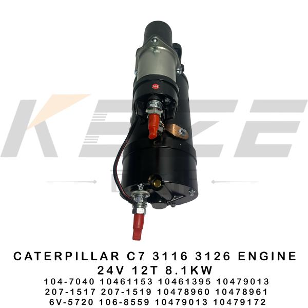 6V-5720 106-8559 CAT C7 3116 3126 ENGINE 24V 12T 8.1KW STARTER MOTOR 104-7040 10461153 10461395 207-1517 207-1519 FOR E320 E322 E325 EXCAVATOR