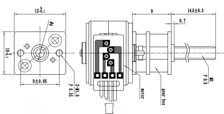 15mm 2 провод участка 4 зацепило Stepper мотор с коробкой передач аттестованным RoHS