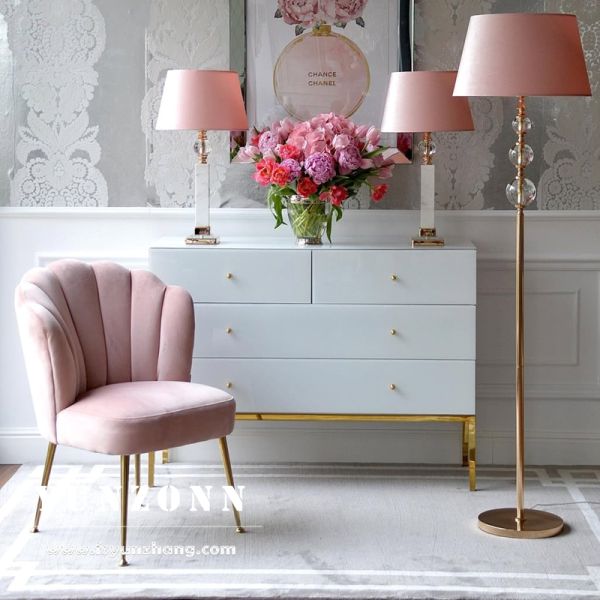 Dinning Chairs Contemporary Upholstered Velvet Dining Chairs Backrest Dining Chairs With Golden Legs