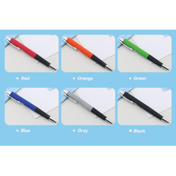 Plume à bille en aluminium à vendre à chaud revêtement doux poignée en caoutchouc doux Plume à bille à écrire lisse