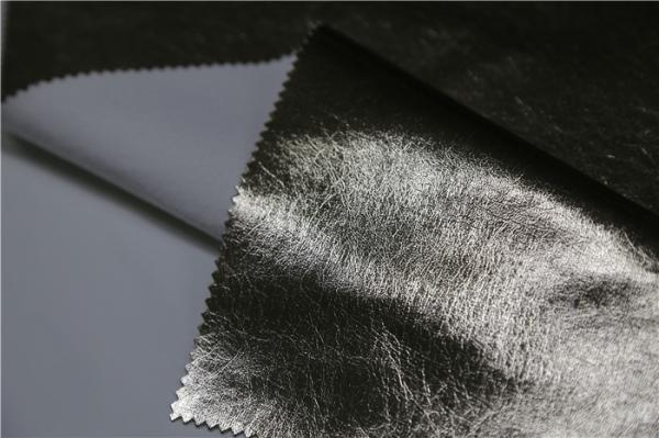 Cloth Fabric Faux Leather Material 0.6mm Untearable In Mettalic Gold Color