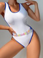 Alta Elasticidade Roupa de Banho de Mulheres de Uma Peça Nylon espessura média