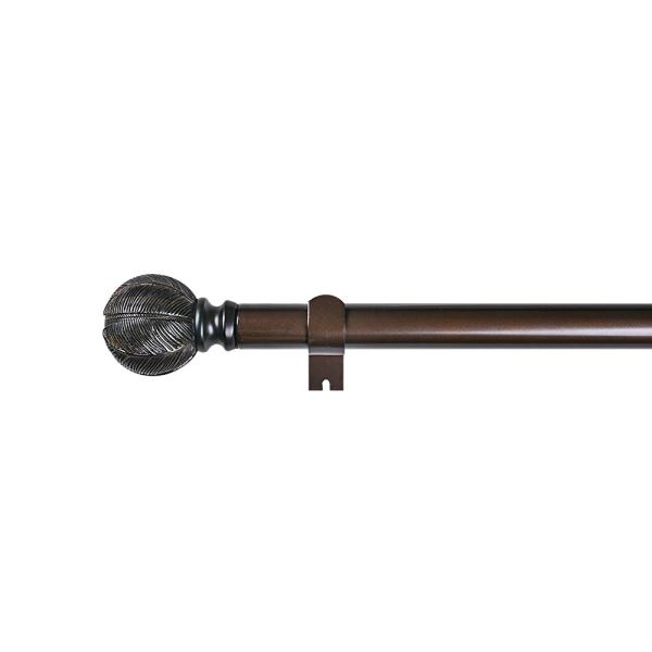 Coffee Resin Curtain Finial Iron Curtain Rod 0.5mm Thickness For Home Decoration