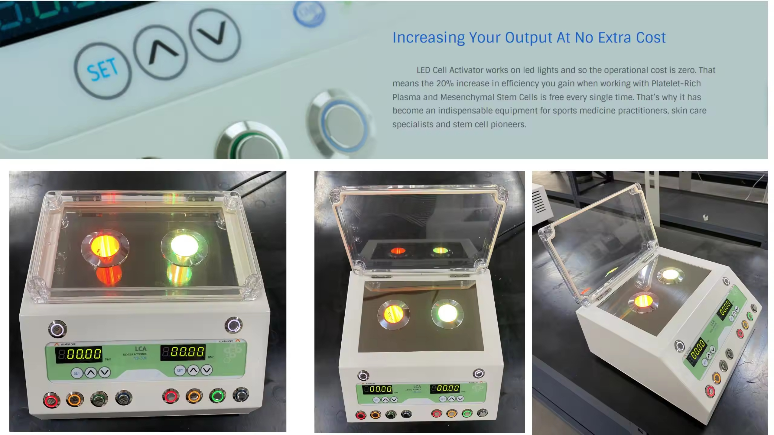 Clinical-Grade LED Therapy Device | Safe Activation for Adipose SVF & IPRP in Regenerative Medicine