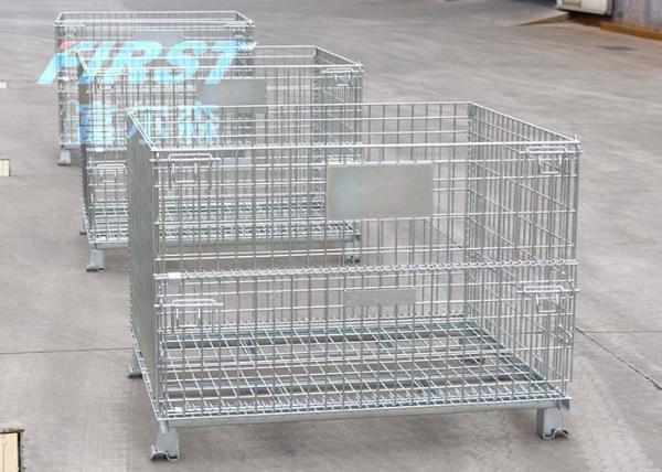 Collapsible Electro Zinc Plated 50x50 Mesh Metal Storage Cage