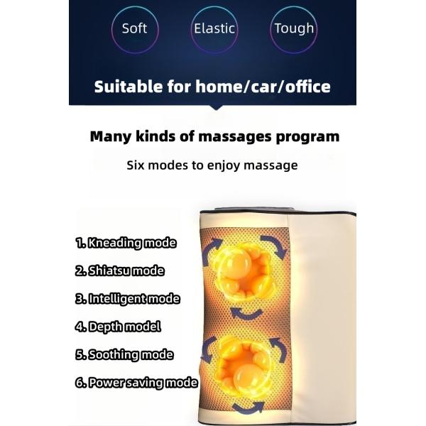 Household Electric Cervical Massage Pillow Infrared Heat Compress Body Massage Spa Machine for Neck and Head Massage
