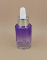 New Design Clear Gradual Change Purple Smooth Round Dropper Bottle K-GBL30 for Essence