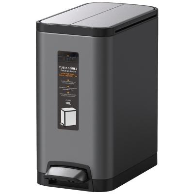 Manufacturer Living Room Household Large-capacity Kitchen Bathroom Crimped Deodorant Pedal Stainless Steel Trash Can with Lid
