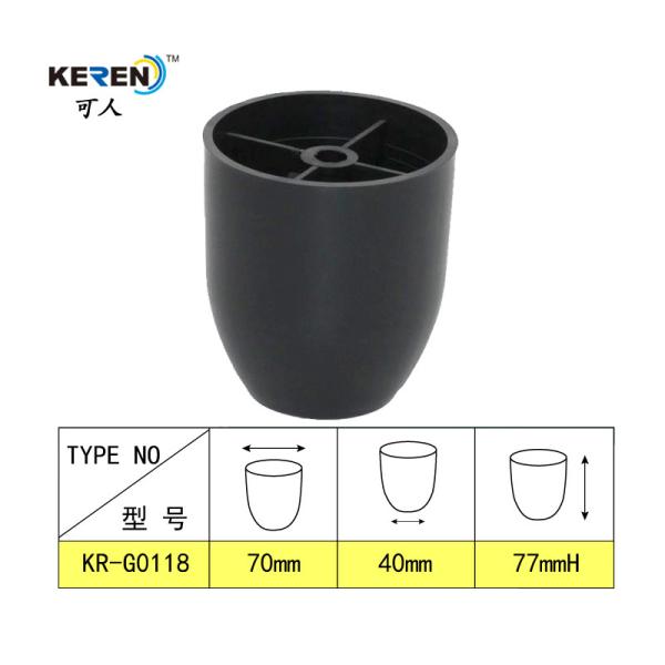 KR-G0118 Black Plastic Bed Frame Feet , Bed Frame Glide Feet Pad 77mm Height
