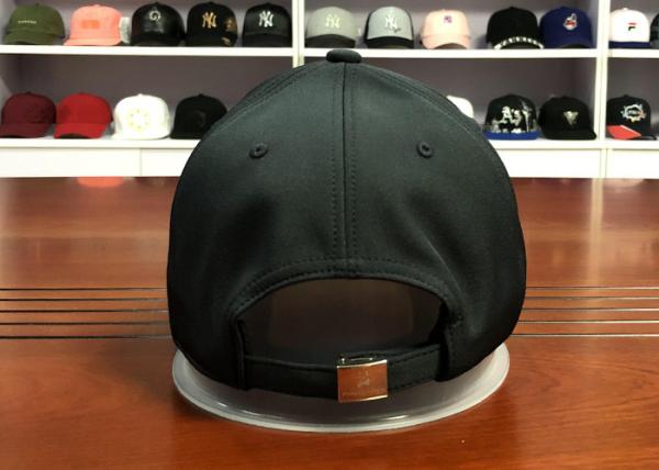 Metal Buckle 6 Panel Baseball Cap Long Strap Embroidery Logo Curved Brim Custom Twill Cotton Blank