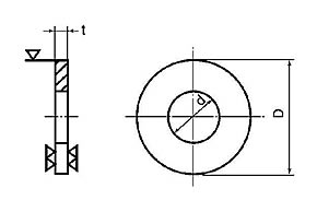 M6 M8 Углеродистая сталь цинковая оцинкованная тонкая круглая твердая плоская стиральная машина DIN125