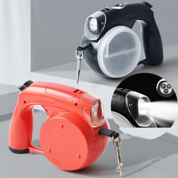 4m Retractable Led Dog Leash Nylon Retractable Dog Leash With Flashlight