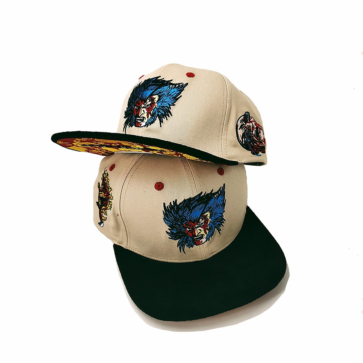 6 Panel Custom Flat Bill Snapback Caps Luxurious Underbrim Visor Baseball Adjustable