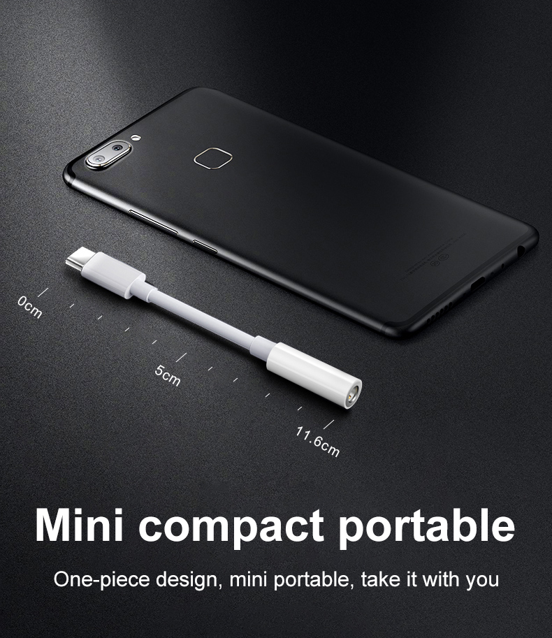 Type‑C to 3.5mm Audio Jack Adapter Cable, USB‑C to 3.5mm Headphone Aux Dongle for Music Call Karaoke