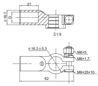 Heavy Duty Automotive Battery Cable Ends Car Battery With Screw Terminal