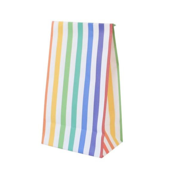 Colorful Stripe Eco Friendly Kraft Paper Bag Food Packaging 9g/PCS