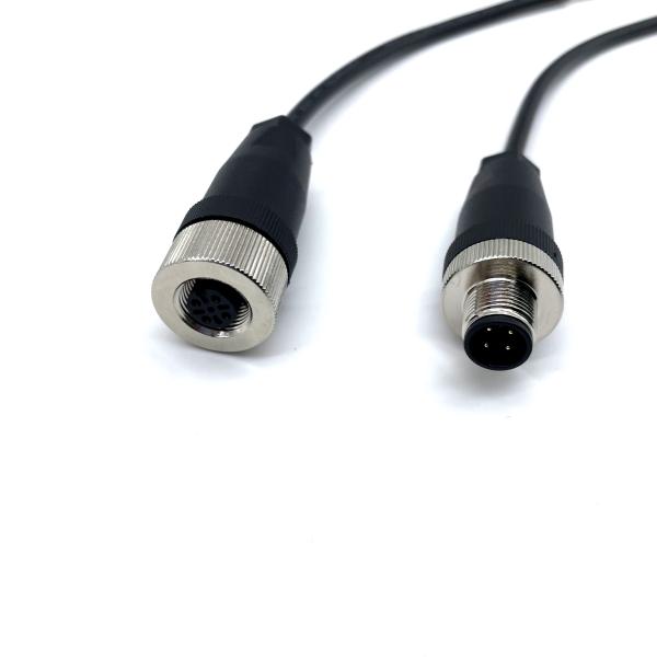 4 штифта M12 соединитель водонепроницаемые кабели 2P 3P 4P 6P 8P Мужчина к женщине прямой соединитель