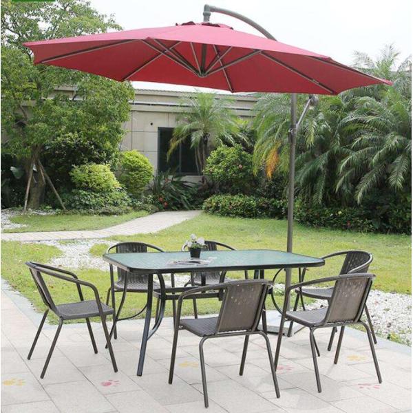 Parapluie en aluminium rouge parapluie en aluminium rotatif extérieur