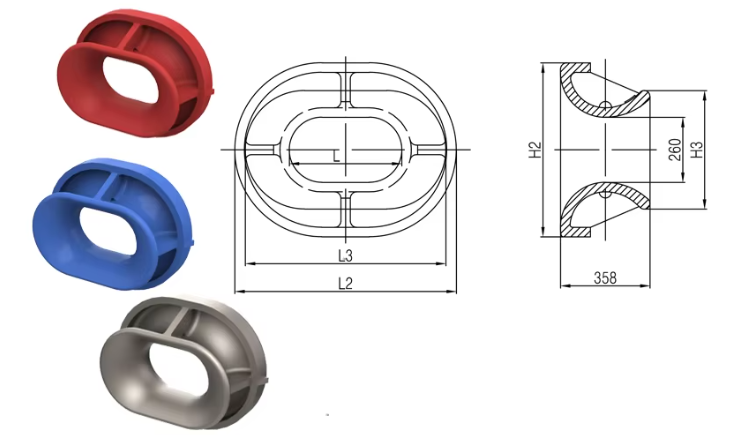 JIS F2017-BC Standard Bulwark Chock - 316 stainless steel material / High strength corrosion-resistant / Deck and ship side mooring hardware / Surface polished or brushed treatment