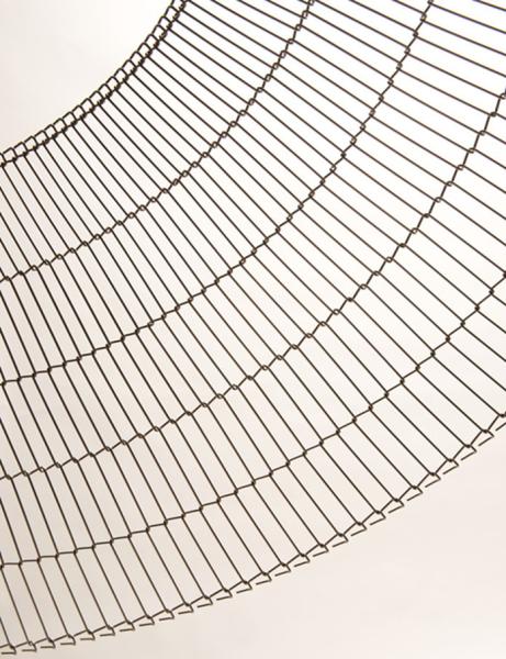 Curved Corner Stainless Steel Wire Mesh Belt , Flat Wire Conveyor Belt Rod Network