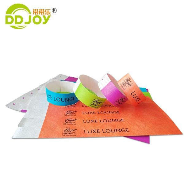 Popular Tyvek Wristband Custom Logo Disapossable Paper Bracelet Party