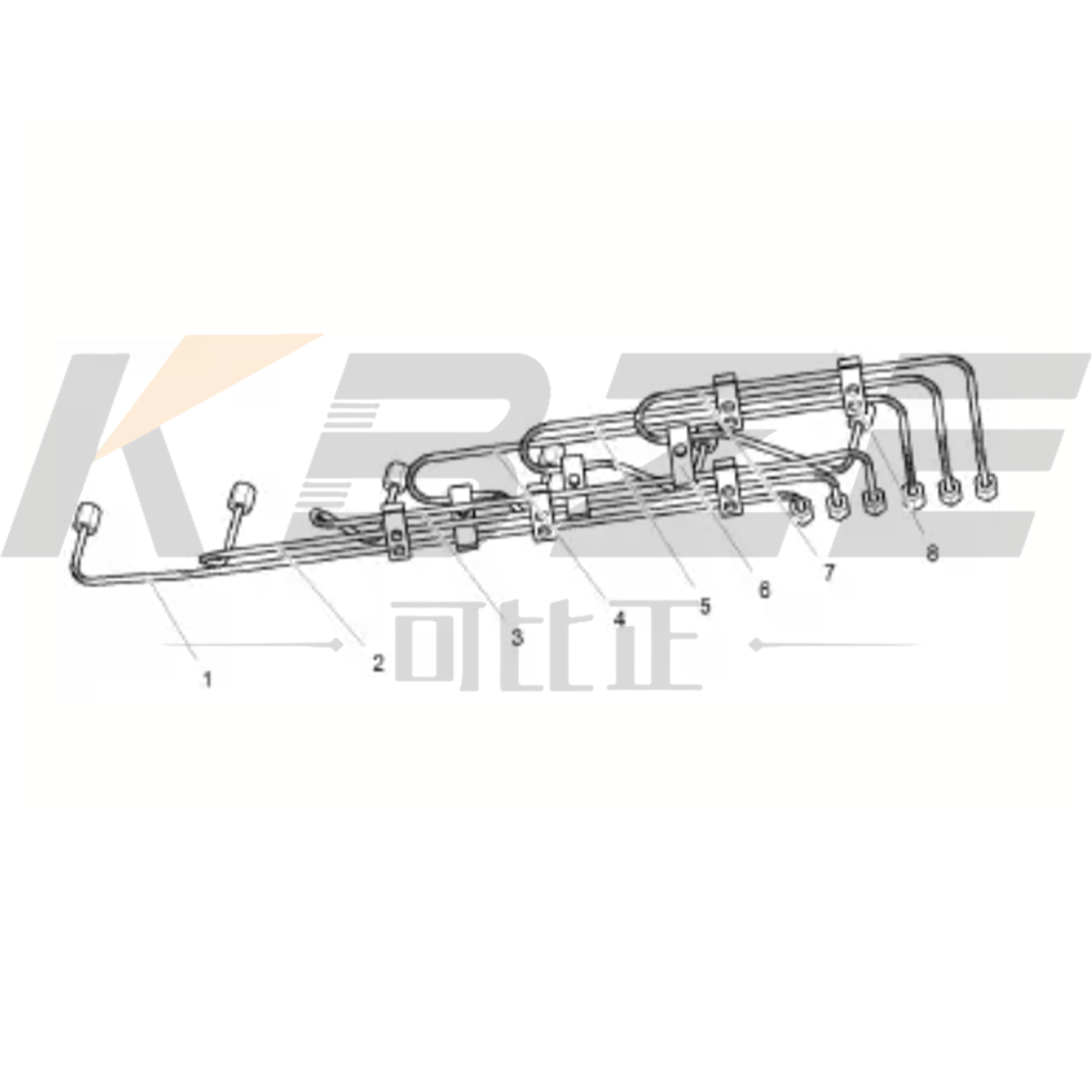 618DB1129002A KBZE BRAND FUEL LINE S6D18F1129002A FITS FOR CAMC CM6D18.38531 ENGINE TRUCK