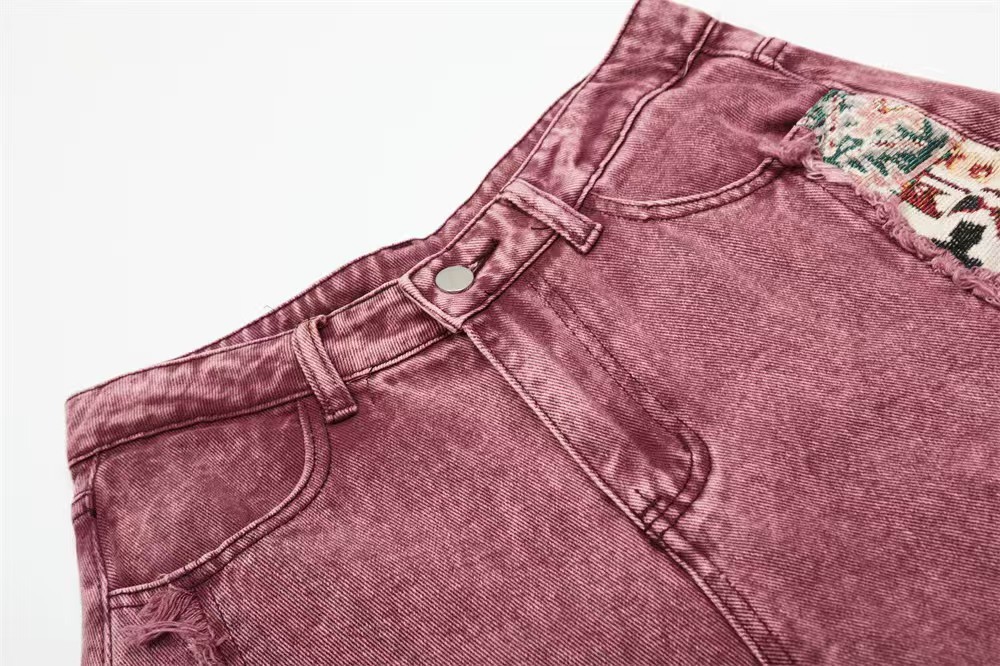 Classic Denim Pants Featuring Durable Metal Rivets Reinforcing Stress Points Suitable for Retail and Apparel Businesses