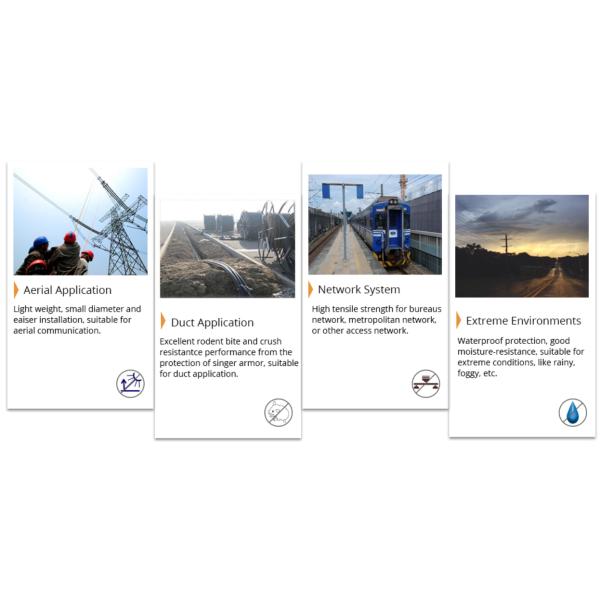 Single Armored Single Jacket Outdoor Cable GYXTW Steel Wire High Strength