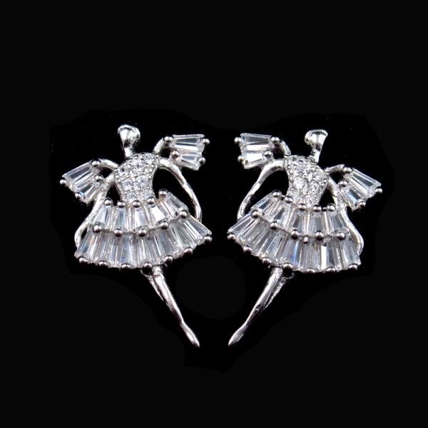 Personalized Double Carrot 925 Sterling Silver Stud Earrings For Cute Girl