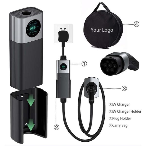7kw 11kw 22kw Portable EV Charger GB/T EV Charging Station Type 2 Type 1