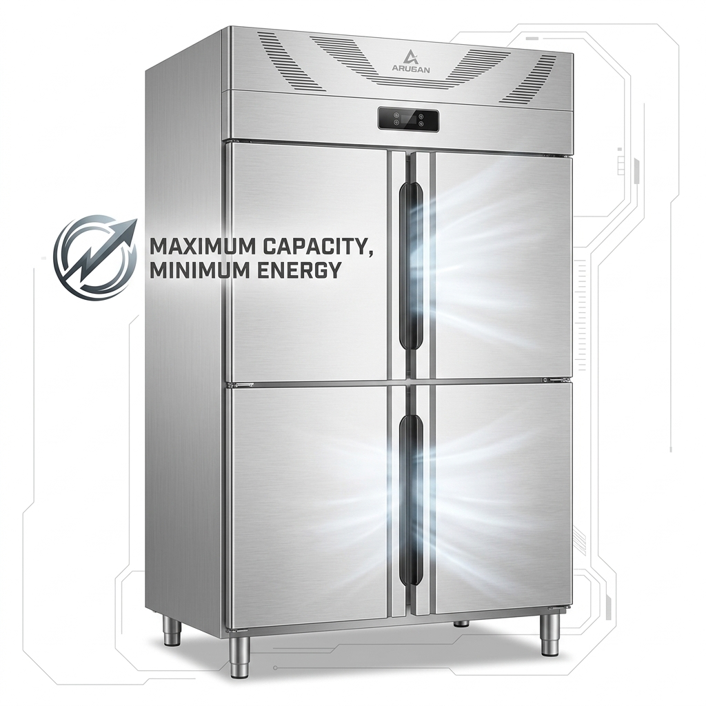 Large Capacity Commercial Upright Freezer 2 - 6 Door Stainless Steel Refrigerator Freezer CE Approved
