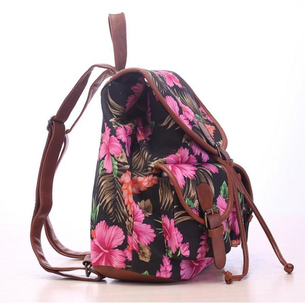 New wave canvas printing leisure backpack schoolbag travel Female