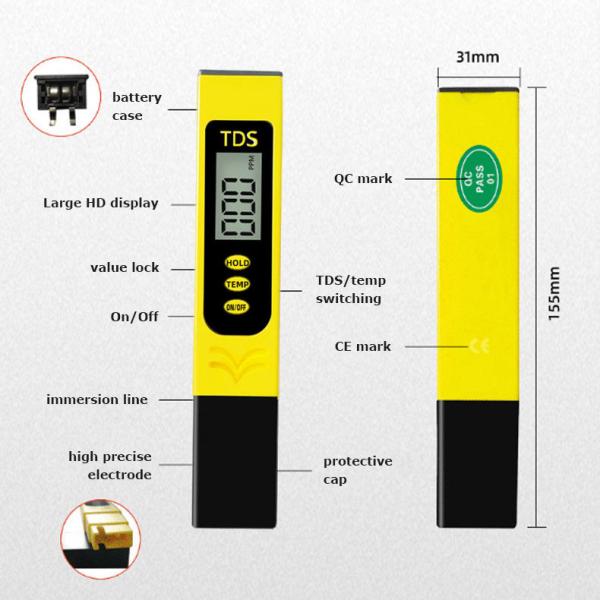 Pen Type TDS Meter for RO Drinking Water Purifier Test 150*31*18 mm Advanced Technology