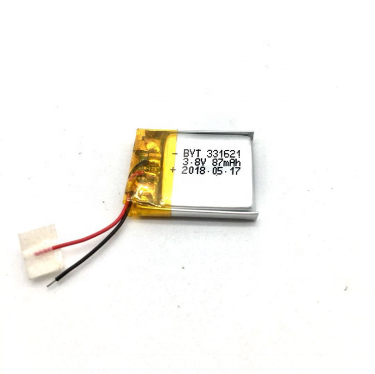 331621 3.8V 87mAh Lithium Polymer Battery With PCB Protection For Headset Battery