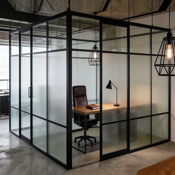 Modern Black Transparent Glass Office Partitions Wall for Meeting Rooms and School
