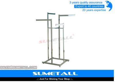 Metal Shop Display Fittings / Commercial Grade Garment Rack For Clothes Hanging